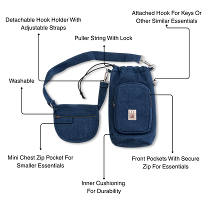 The Jean Quencher - Denim Bottle Sling