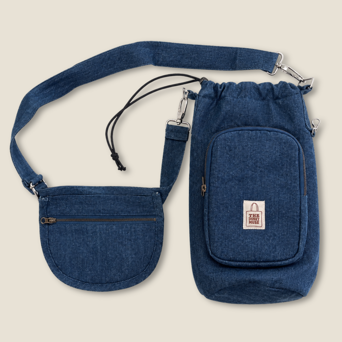 The Jean Quencher - Denim Bottle Sling