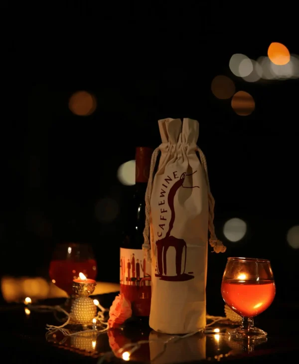 Zero Waste Wine Bottle Bag – 100% Eco-Friendly Cotton & Bamboo Reusable Gift Bag